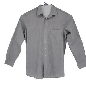 Castagne Men's Gray Stripe Long Sleeve Dress Shirt Size XLT Button Up Pocket